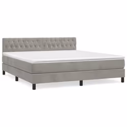 Giroletto a Molle con Materasso Grigio Chiaro 180x200cm Vellutocod mxl 100821 - Vista aggiuntiva 2