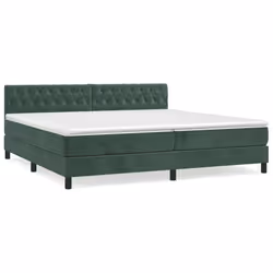 Giroletto a Molle con Materasso Verde Scuro 200x200 cm Vellutocod mxl 99666 - Vista aggiuntiva 2
