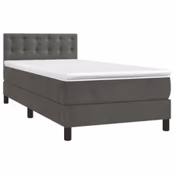 vidaXL Giroletto a Molle con Materasso Grigio Scuro 80x200 cm Velluto - Vista aggiuntiva 3