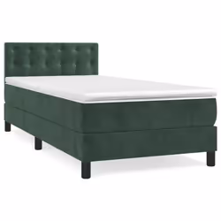 Giroletto a Molle con Materasso Verde Scuro 80x200 cm Vellutocod mxl 99685 - Vista aggiuntiva 2