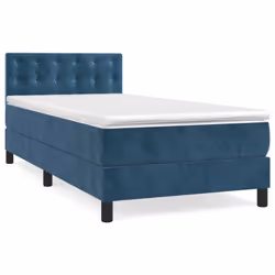 vidaXL Giroletto a Molle con Materasso Blu Scuro 80x200 cm in Velluto - Vista aggiuntiva 2