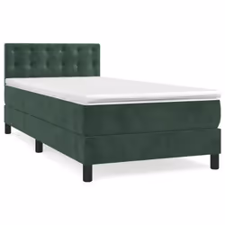 Giroletto a Molle con Materasso Verde Scuro 90x190 cm Vellutocod mxl 75691 - Vista aggiuntiva 2