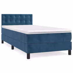 Giroletto a Molle con Materasso Blu Scuro 90x190 cm in Vellutocod mxl 99668 - Vista aggiuntiva 2