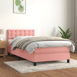Giroletto a Molle con Materasso Rosa 90x190 cm in Vellutocod mxl 123631