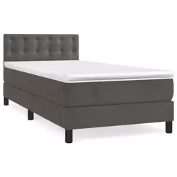 Giroletto a Molle con Materasso Grigio Scuro 90x200 cm Vellutocod mxl 123590 - Vista aggiuntiva 2