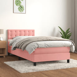 Giroletto a Molle con Materasso Rosa 90x200 cm in Vellutocod mxl 75682