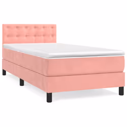 Giroletto a Molle con Materasso Rosa 90x200 cm in Vellutocod mxl 75682 - Vista aggiuntiva 2