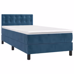 Giroletto a Molle con Materasso Blu Scuro 100x200 cm in Vellutocod mxl 99659 - Vista aggiuntiva 3
