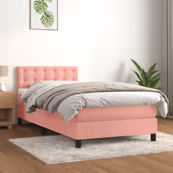Giroletto a Molle con Materasso Rosa 100x200 cm in Vellutocod mxl 75672