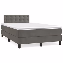 vidaXL Giroletto a Molle con Materasso Grigio Scuro 120x200 cm Velluto - Vista aggiuntiva 2