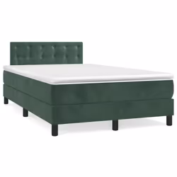 Giroletto a Molle con Materasso Verde Scuro 120x200 cm Vellutocod mxl 123629
