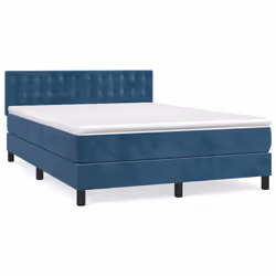 Giroletto a Molle con Materasso Blu Scuro 140x190 cm in Vellutocod mxl 123592 - Vista aggiuntiva 2