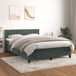 Giroletto a Molle con Materasso Verde Scuro 140x200 cm Vellutocod mxl 123619