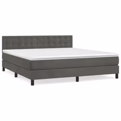 vidaXL Giroletto a Molle con Materasso Grigio Scuro 160x200 cm Velluto - Vista aggiuntiva 2