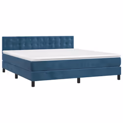Giroletto a Molle con Materasso Blu Scuro 160x200 cm in Vellutocod mxl 123608 - Vista aggiuntiva 3
