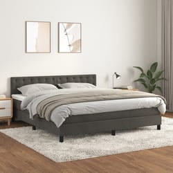 Giroletto a Molle con Materasso Grigio Scuro 180x200 cm Vellutocod mxl 75670
