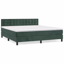 Giroletto a Molle con Materasso Verde Scuro 180x200 cm Vellutocod mxl 123637 - Vista aggiuntiva 2