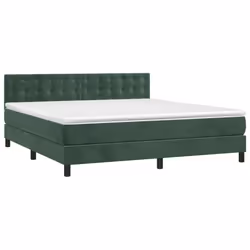 Giroletto a Molle con Materasso Verde Scuro 180x200 cm Vellutocod mxl 123637 - Vista aggiuntiva 3