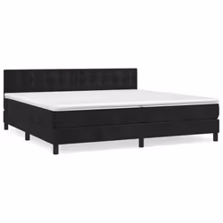 vidaXL Giroletto a Molle con Materasso Nero 200x200 cm in Velluto - Vista aggiuntiva 2