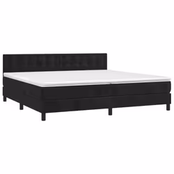 vidaXL Giroletto a Molle con Materasso Nero 200x200 cm in Velluto - Vista aggiuntiva 3
