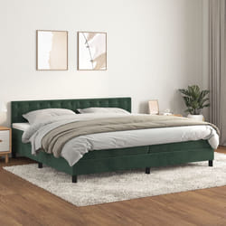 Giroletto a Molle con Materasso Verde Scuro 200x200 cm Vellutocod mxl 75666