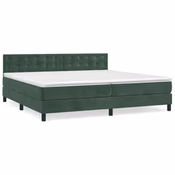 Giroletto a Molle con Materasso Verde Scuro 200x200 cm Vellutocod mxl 75666