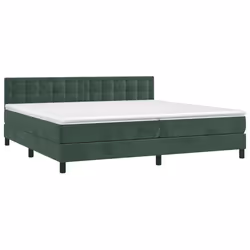 Giroletto a Molle con Materasso Verde Scuro 200x200 cm Vellutocod mxl 75666