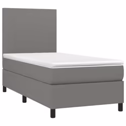 vidaXL Giroletto a Molle con Materasso Grigio Scuro 80x200 cm Tessuto - Vista aggiuntiva 3