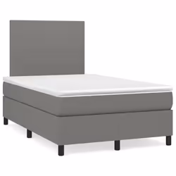 vidaXL Giroletto a Molle con Materasso Grigio Scuro 120x200 cm Tessuto - Vista aggiuntiva 2