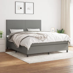 vidaXL Giroletto a Molle con Materasso Grigio Scuro 160x200 cm Tessuto