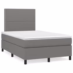 vidaXL Giroletto a Molle con Materasso Grigio Scuro 120x200 cm Tessuto - Vista aggiuntiva 2