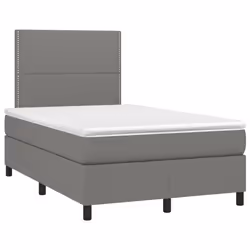vidaXL Giroletto a Molle con Materasso Grigio Scuro 120x200 cm Tessuto - Vista aggiuntiva 3