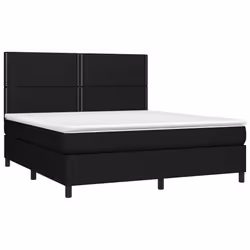 vidaXL Giroletto a Molle con Materasso Nero 160x200 cm in Tessuto - Vista aggiuntiva 3