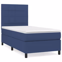 vidaXL Giroletto a Molle con Materasso Blu 80x200 cm inTessuto - Vista aggiuntiva 2
