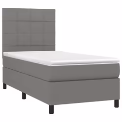 vidaXL Giroletto a Molle con Materasso Grigio Scuro 90x200 cm Tessuto - Vista aggiuntiva 3