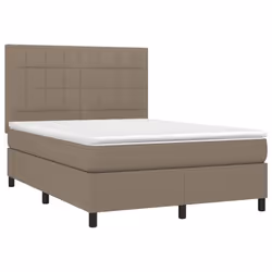 vidaXL Giroletto a Molle con Materasso Tortora 140x200 cm in Tessuto - Vista aggiuntiva 3