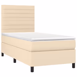 vidaXL Giroletto a Molle con Materasso Crema 80x200 cm inTessuto - Vista aggiuntiva 3