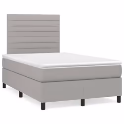 vidaXL Giroletto a Molle con Materasso Grigio Chiaro 120x200cm Tessuto - Vista aggiuntiva 2