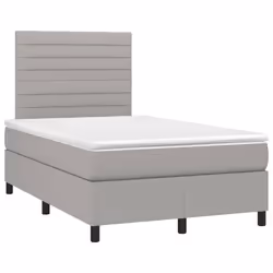 vidaXL Giroletto a Molle con Materasso Grigio Chiaro 120x200cm Tessuto - Vista aggiuntiva 3