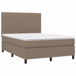 vidaXL Giroletto a Molle con Materasso Tortora 140x200 cm in Tessuto - Vista aggiuntiva 3