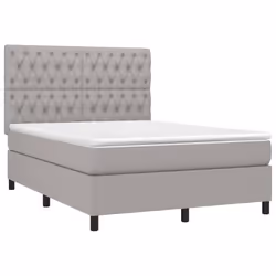 vidaXL Giroletto a Molle con Materasso Grigio Chiaro 140x200cm Tessuto - Vista aggiuntiva 3