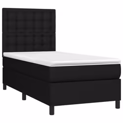 vidaXL Giroletto a Molle con Materasso Nero 90x200 cm in Tessuto - Vista aggiuntiva 3