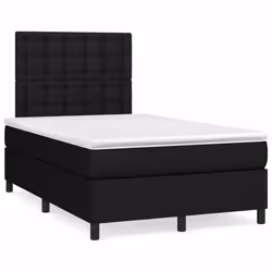 vidaXL Giroletto a Molle con Materasso Nero 120x200 cm in Tessuto - Vista aggiuntiva 2