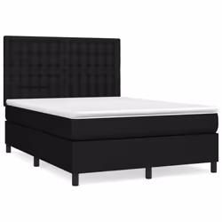 vidaXL Giroletto a Molle con Materasso Nero 140x200 cm in Tessuto - Vista aggiuntiva 2
