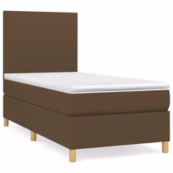 vidaXL Giroletto a Molle con Materasso Marrone Scuro 80x200 cm Tessuto - Vista aggiuntiva 2