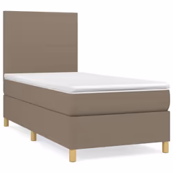 vidaXL Giroletto a Molle con Materasso Tortora 80x200 cm inTessuto - Vista aggiuntiva 2