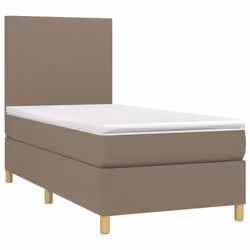 vidaXL Giroletto a Molle con Materasso Tortora 80x200 cm inTessuto - Vista aggiuntiva 3