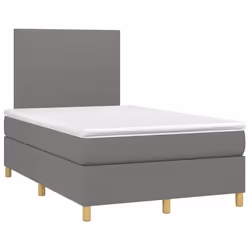 vidaXL Giroletto a Molle con Materasso Grigio Scuro 120x200 cm Tessuto - Vista aggiuntiva 3