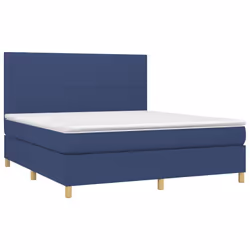vidaXL Giroletto a Molle con Materasso Blu 160x200 cm in Tessuto - Vista aggiuntiva 3
