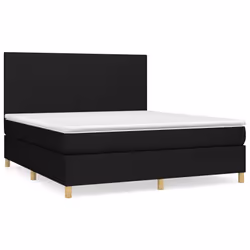vidaXL Giroletto a Molle con Materasso Nero 180x200 cm in Tessuto - Vista aggiuntiva 2